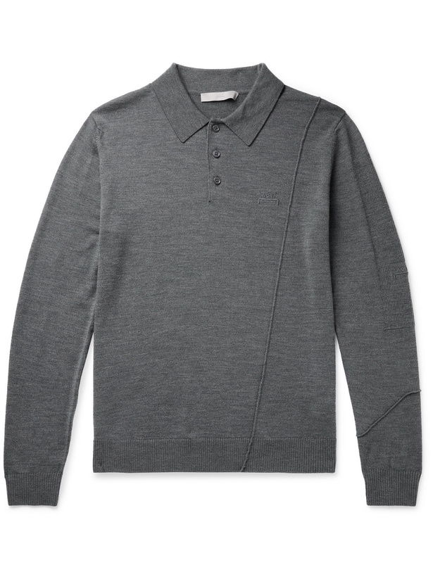 Photo: A-COLD-WALL* - Logo-Embroidered Merino Wool Polo Shirt - Gray - L