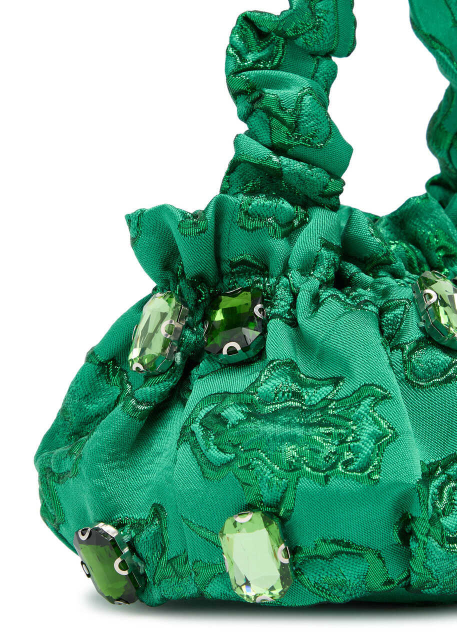 【英国発Sister Jane】Floral-jacquard top handle bag Sister Jane Storybook Embellished Floral-jacquard top Handle