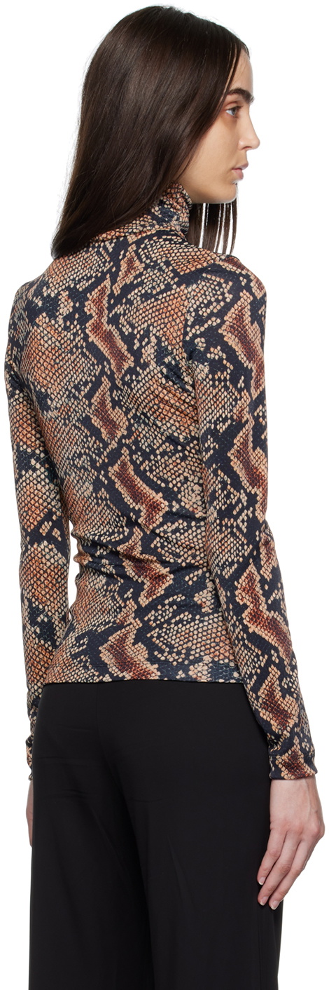 Atlein Black Snake Print Turtleneck