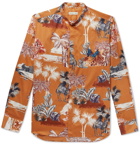 Etro - Grandad-Collar Printed Cotton Shirt - Yellow