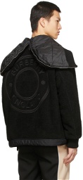 Burberry Black Fleece Logo Graphic Hooded Jacket