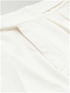 Rubinacci - Straight-Leg Pleated Cotton-Twill Shorts - White