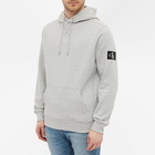 Calvin Klein Men's Monogram Sleeve Badge Hoody in Light Grey Heather