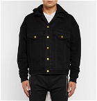 Fear of God - Stretch-Denim and Cotton-Jersey Hooded Trucker Jacket - Men - Black