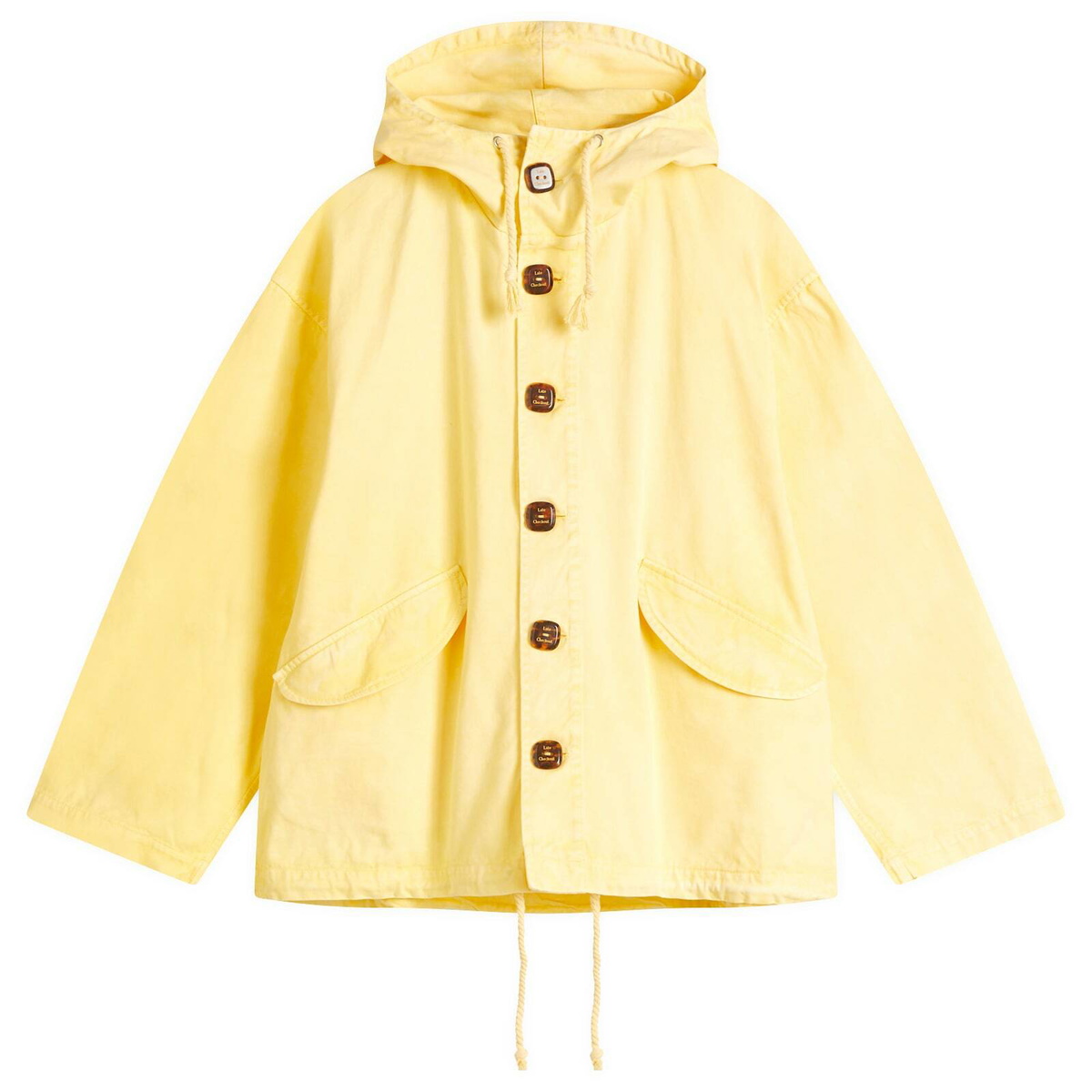 Late Checkout Men's Faded Short Parka Jacket in Yellow