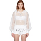 Off-White White Sheer Cropped Hoodie