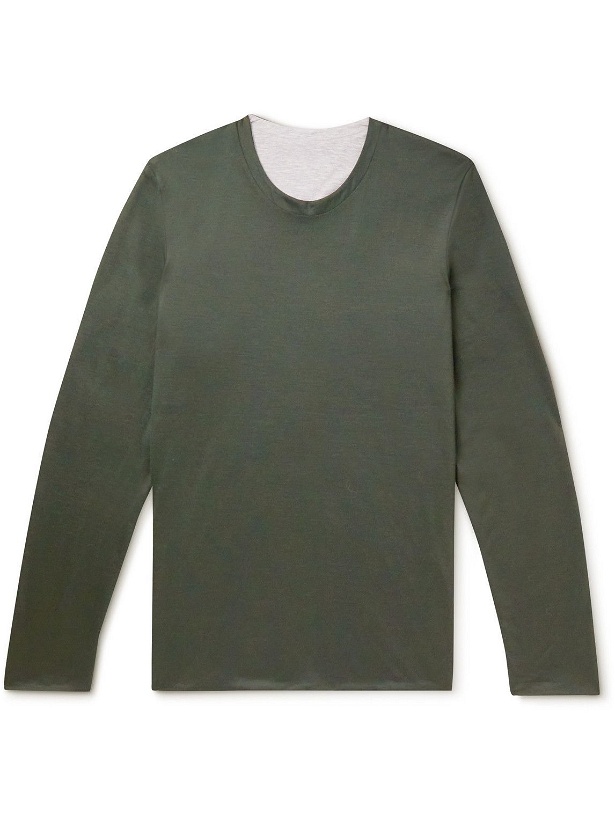 Photo: Sease - Rounde Reve Reversible Wool and Cotton-Jersey T-Shirt - Green