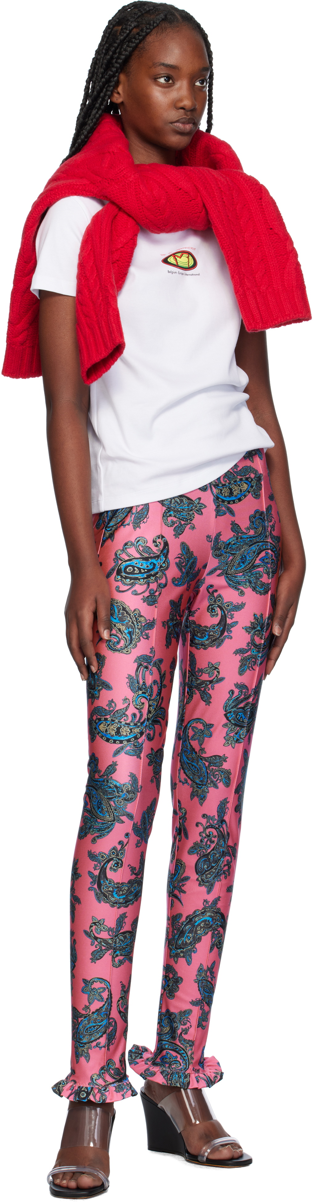 Meryll Rogge Pink Ruffle Sport Leggings