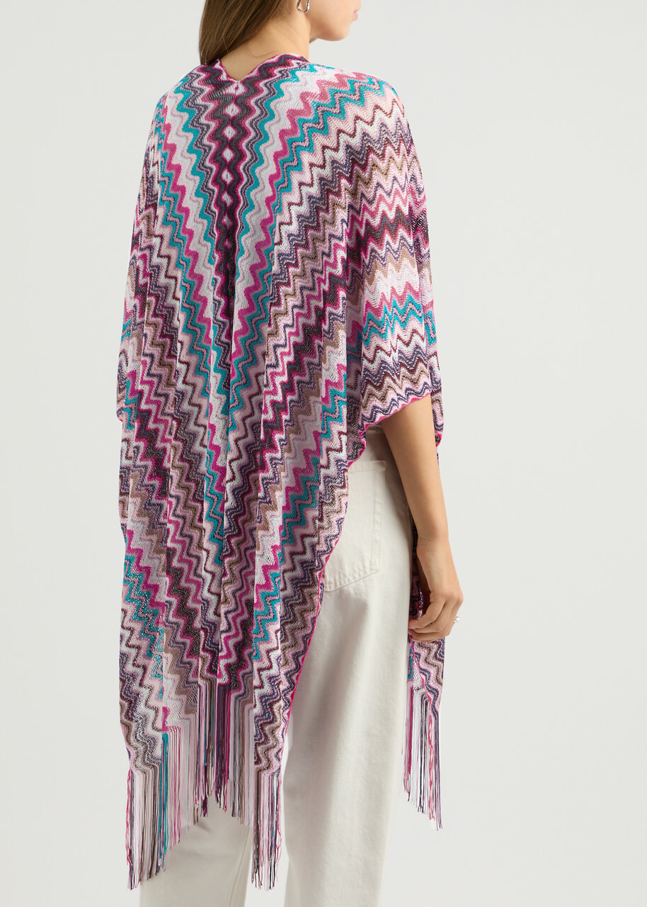 ミッソーニ MISSONI チュニック ニット カギ編み 半袖 44 ピンク MISSONI（ミッソーニ）ニット・セーター 赤 サイズ:44(L位) レディース