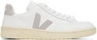 VEJA White & Gray V-12 Leather Sneakers