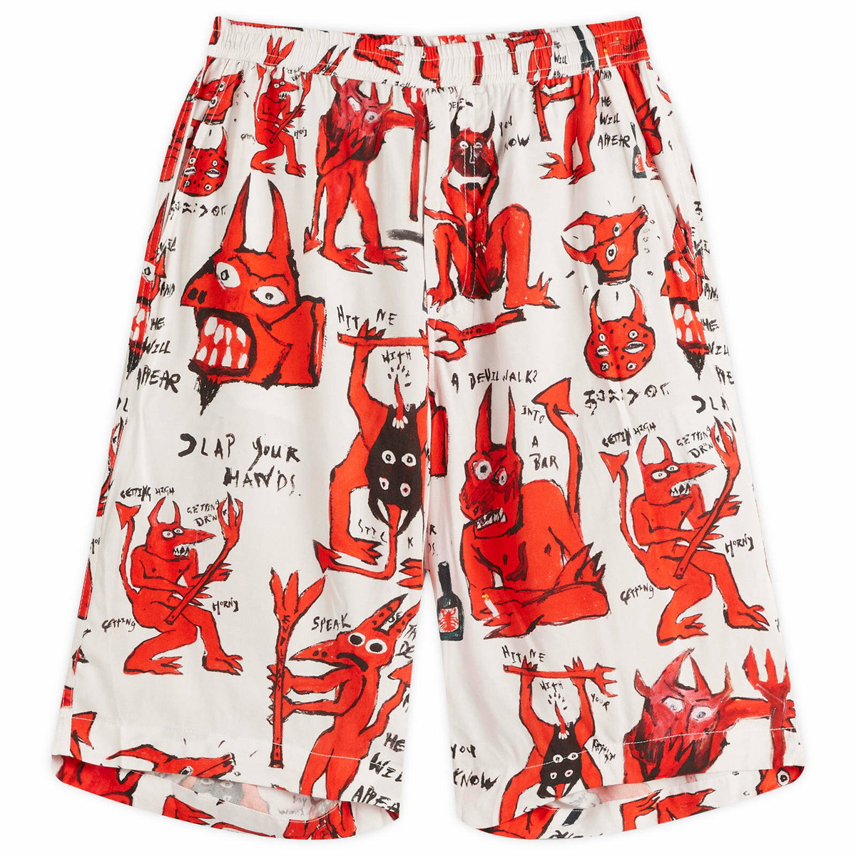 Endless Joy Men's Devil Shorts in White