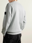 Stone Island - Logo-Appliquéd Garment-Dyed Cotton-Jersey Sweatshirt - Blue