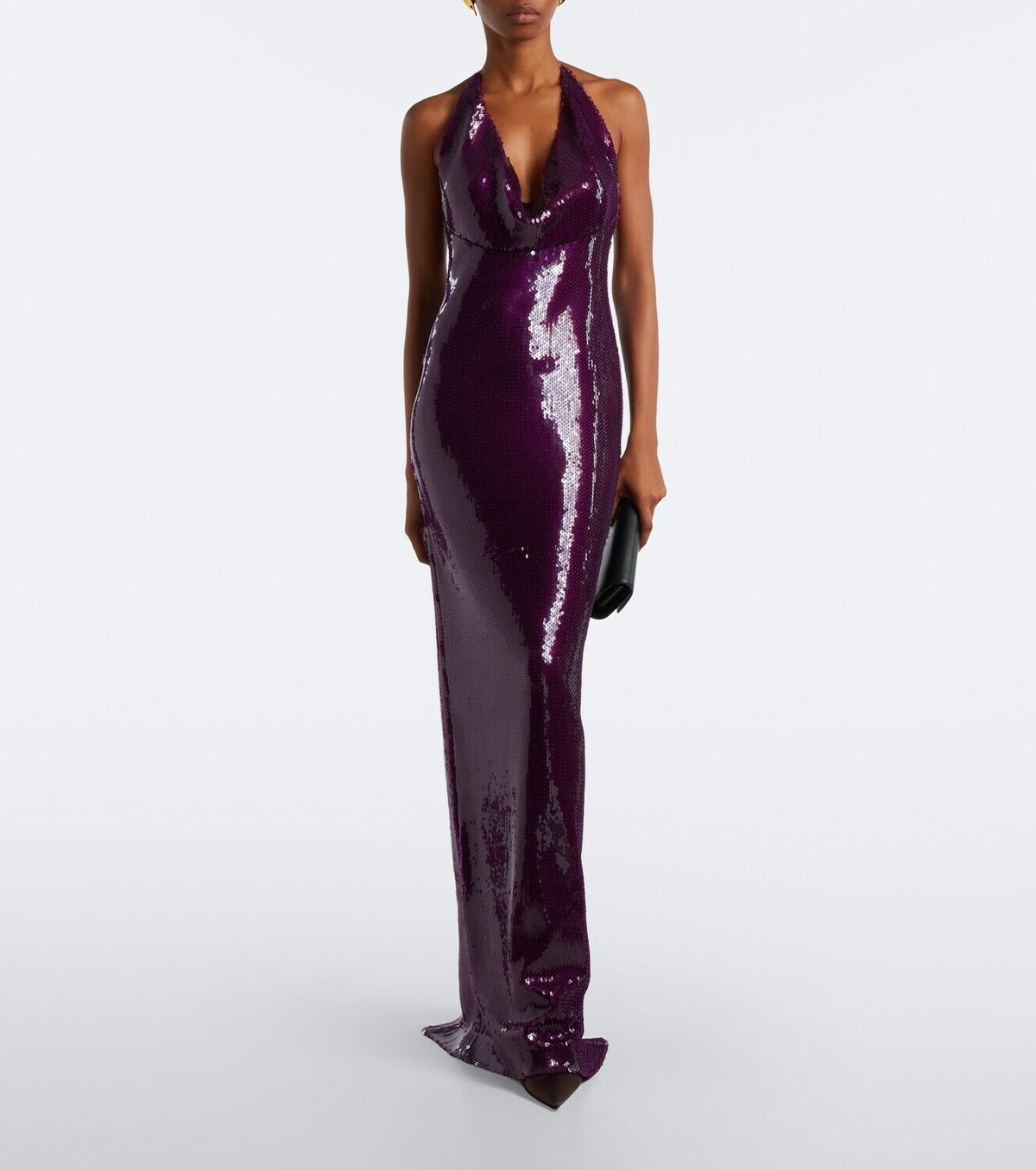 Retrofête Gardenia sequined halterneck gown