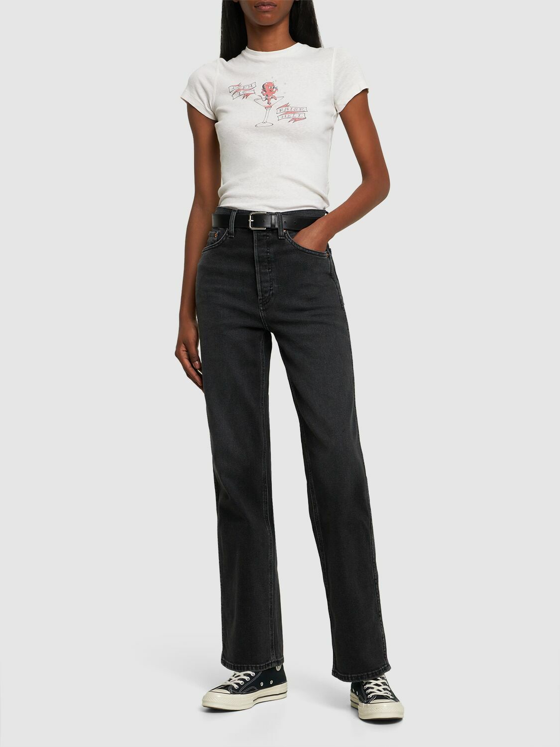 RE/DONE - 90s Raise Hell Printed Cotton T-shirt Re/Done