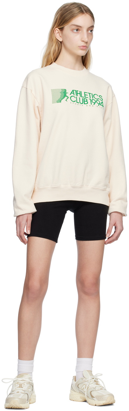★Sporty & Rich★ Athletic Sweatshirt Off-White CR655CR CR65 Sporty & Rich Off-White Athletic Sweatshirt Sporty & Rich