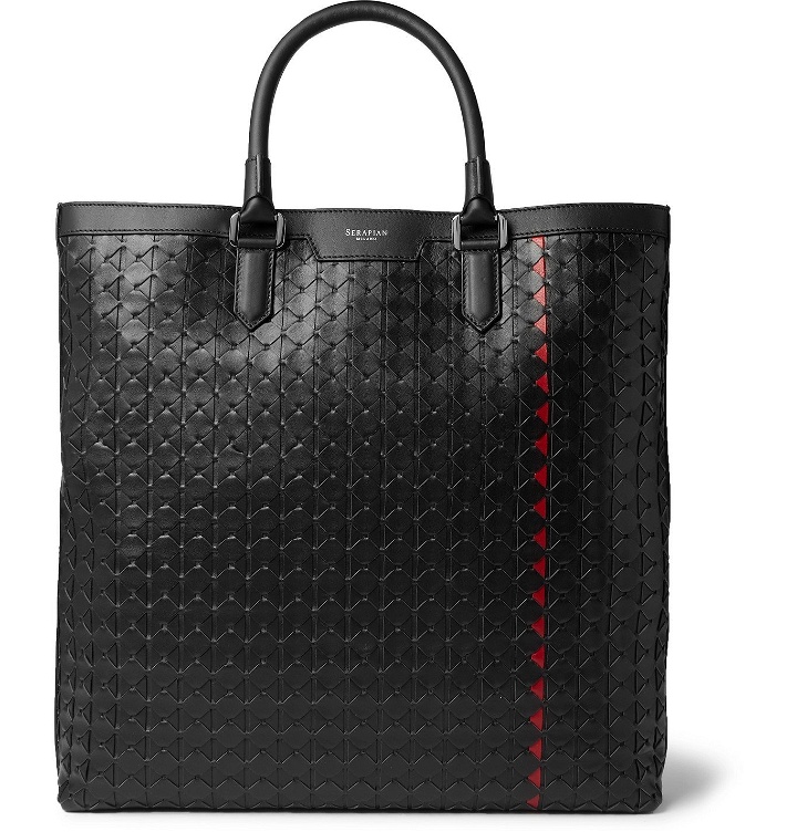 Photo: Serapian - Mosaico Leather Tote Bag - Black