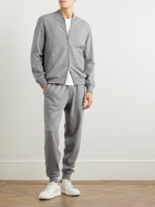 Brunello Cucinelli - Pinstriped Cashmere and Cotton-Blend Bomber Jacket - Gray
