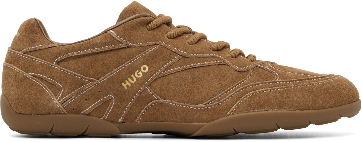 Hugo Brown Faux-Suede Sneakers