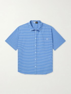 LOEWE - Paula's Ibiza Logo-Embroidered Checked Cotton-Poplin Shirt - Blue