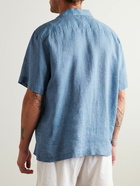 Frescobol Carioca - Angelo Camp-Collar Linen Shirt - Blue