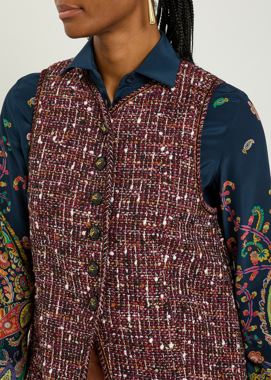 Etro Patterned Bouclé Gilet Multicoloured 1
