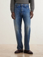 SAINT LAURENT - Straight-Leg Distressed Jeans - Blue