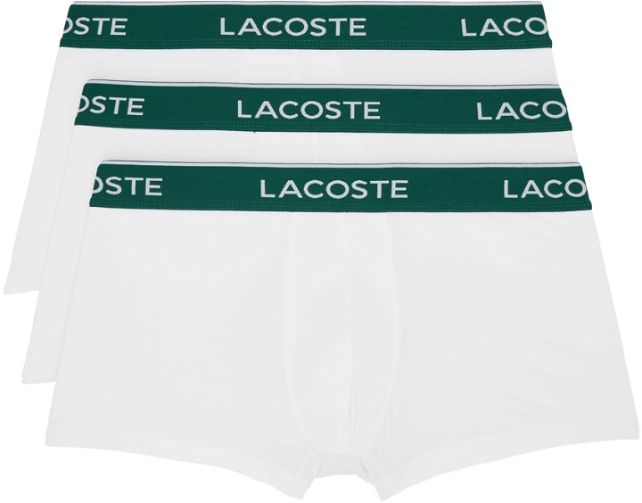 Photo: Lacoste Three-Pack White Casual Boxers