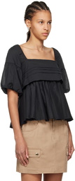 Staud Black Darla Blouse