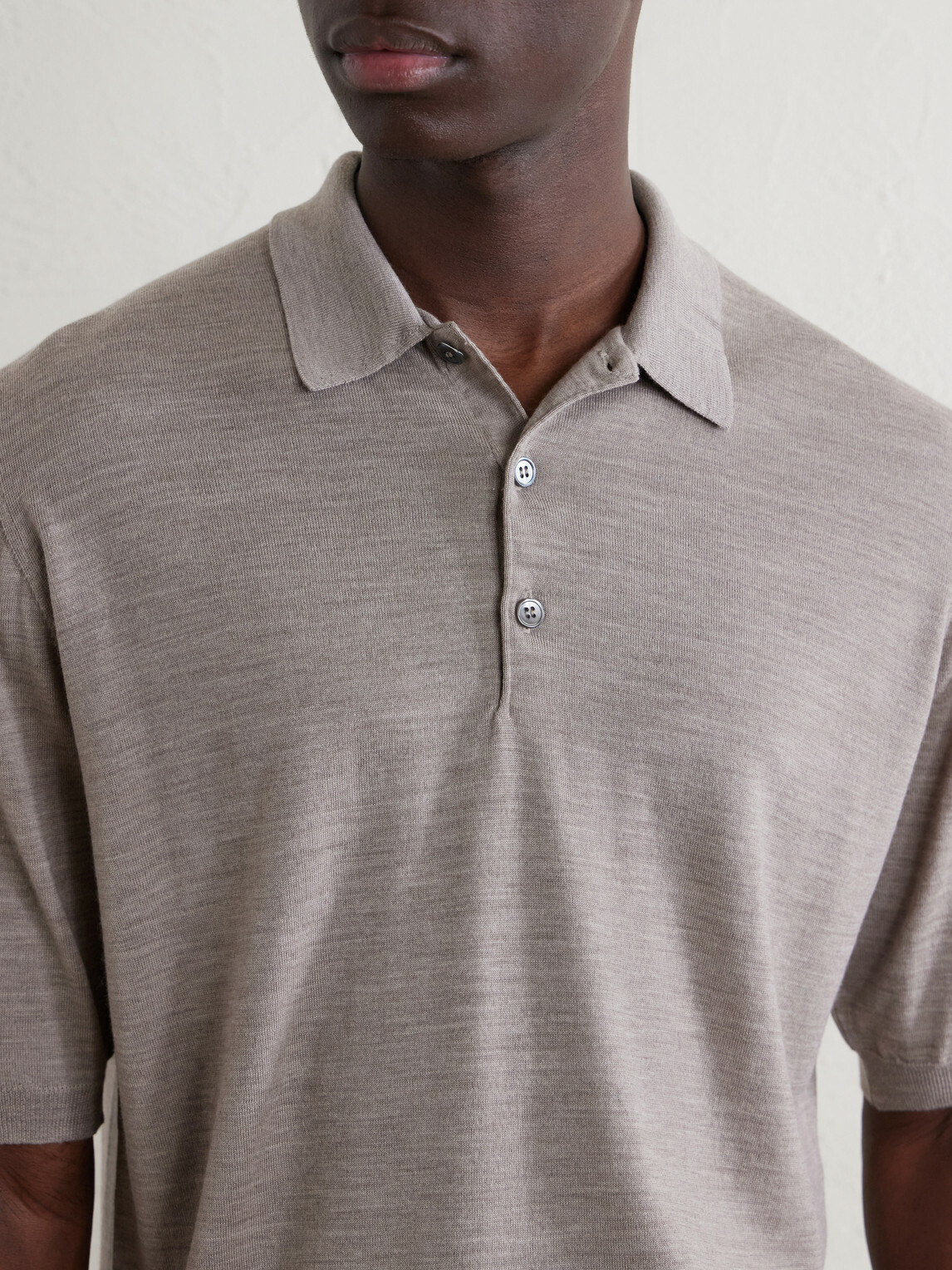 William Lockie - Merino Wool Polo Shirt - Brown