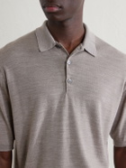 William Lockie - Merino Wool Polo Shirt - Brown