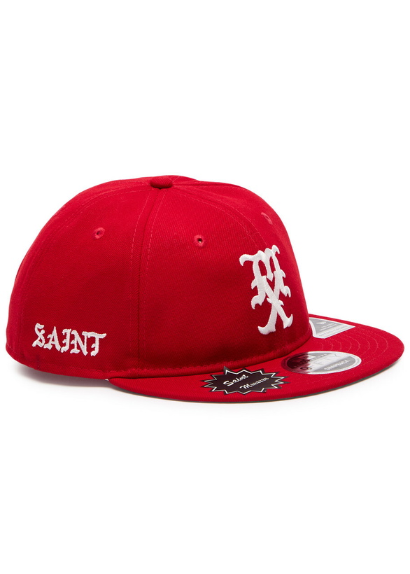 Photo: Saint Mxxxxxx X New Era Logo Cotton Snapback cap - Red - One Size