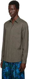 Dries Van Noten Gray Viscose Zip Shirt