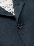 Valstar - Convertible-Collar Linen Jacket - Blue