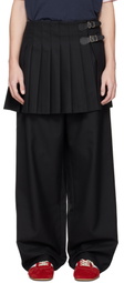 Charles Jeffrey LOVERBOY Black Mini Wide Leg Skouser Trousers