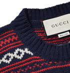 Gucci - Fair Isle Jacquard-Knit Wool Sweater - Men - Storm blue