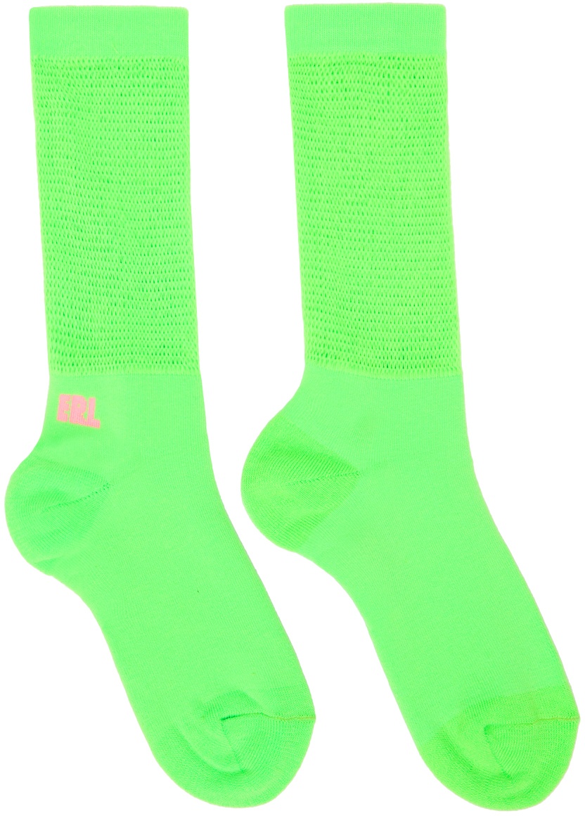 ERL Green Open Knit Socks ERL