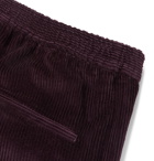 Hugo Boss - Grape Slim-Fit Tapered Cotton-Corduroy Drawstring Suit Trousers - Burgundy