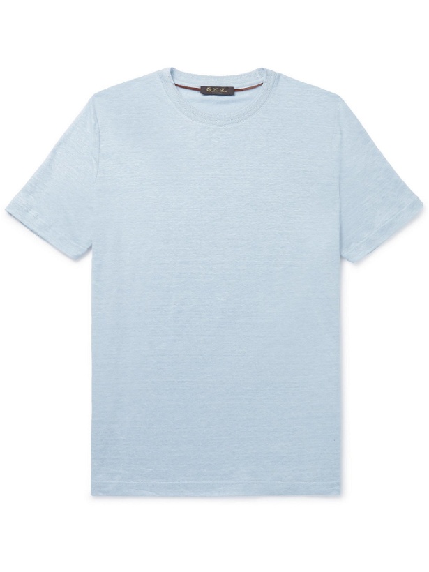 Photo: LORO PIANA - Linen-Jersey T-Shirt - Blue - XS
