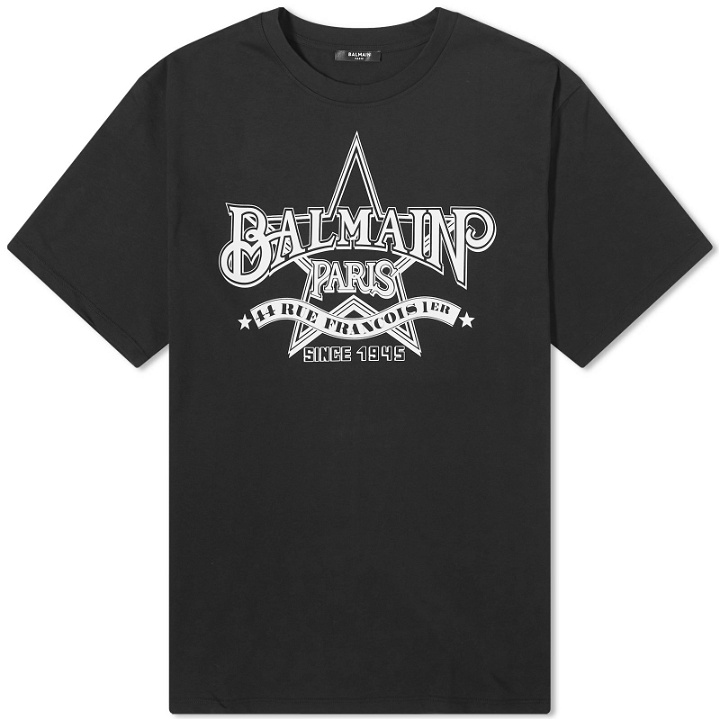 Photo: Balmain Men's Star Logo T-Shirt in Black/White