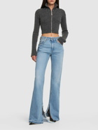 ALESSANDRA RICH - Mid Rise Studded Denim Flared Jeans