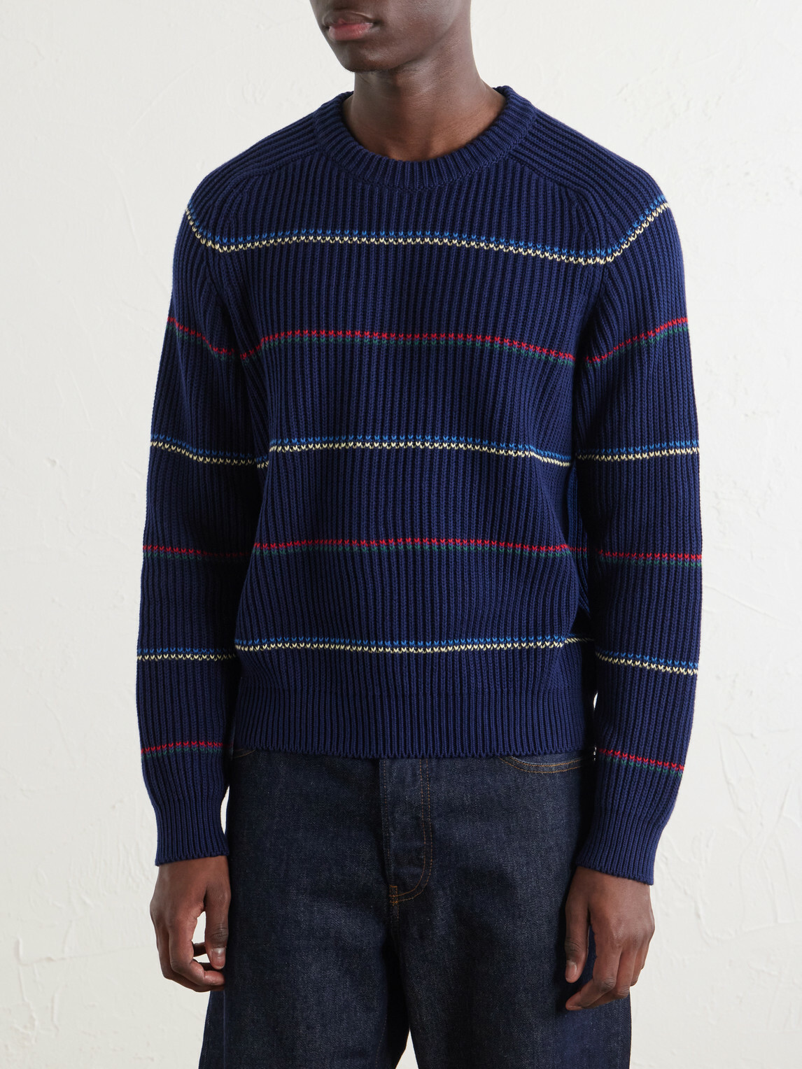 Noah - Ribbed Cotton Sweater - Blue