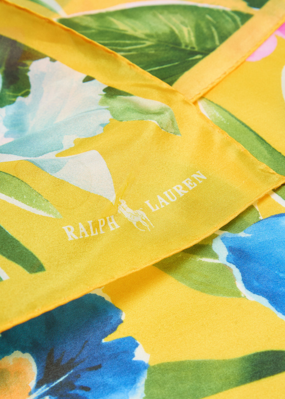 Polo Ralph Lauren Floral-print Silk-chiffon Bandana - Yellow - One Size