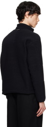and wander Black Wool Fleece Sweatshirt