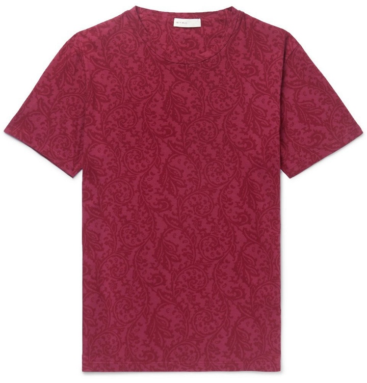 Photo: Etro - Paisley-Print Cotton-Jersey T-Shirt - Red