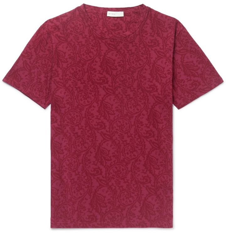 Photo: Etro - Paisley-Print Cotton-Jersey T-Shirt - Red