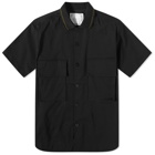 Sacai Men's Cotton Jersey Short Sleeve Shirt in Black