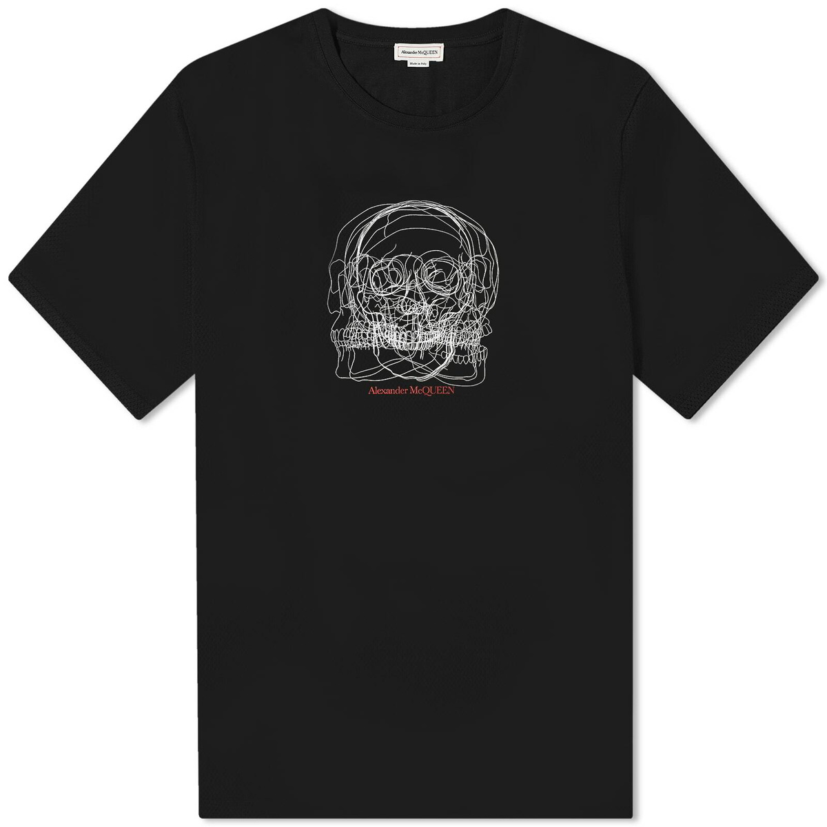 Alexander McQueen Men's Sketch Skull Print T-Shirt in Black