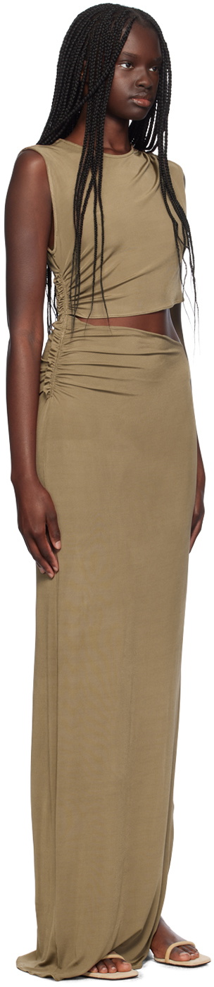 Atlein Taupe Cutout Maxi Dress