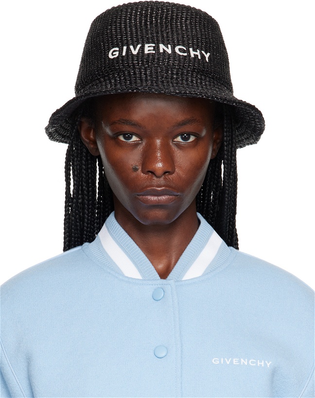 Photo: Givenchy Black Logo Bucket Hat