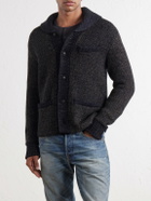 RRL - Shawl-Collar Mélange Wool, Cotton and Silk-Blend Cardigan - Blue